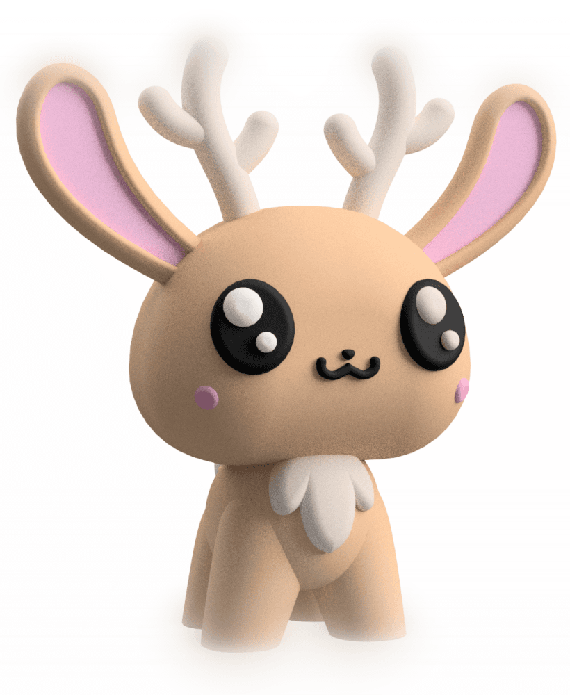 Cute Cryptid Jackalope Art Toy Figure - Royalty-Free 3d model