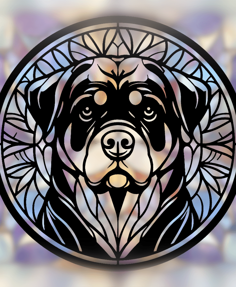 Rottweiler Mandala Art – 2D STL for 3D Printing (Stained Glass Style) 3d model