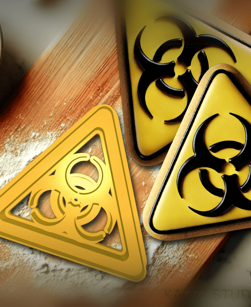 biohazard sign cookie cutter toxic biscuit cutters 3d model