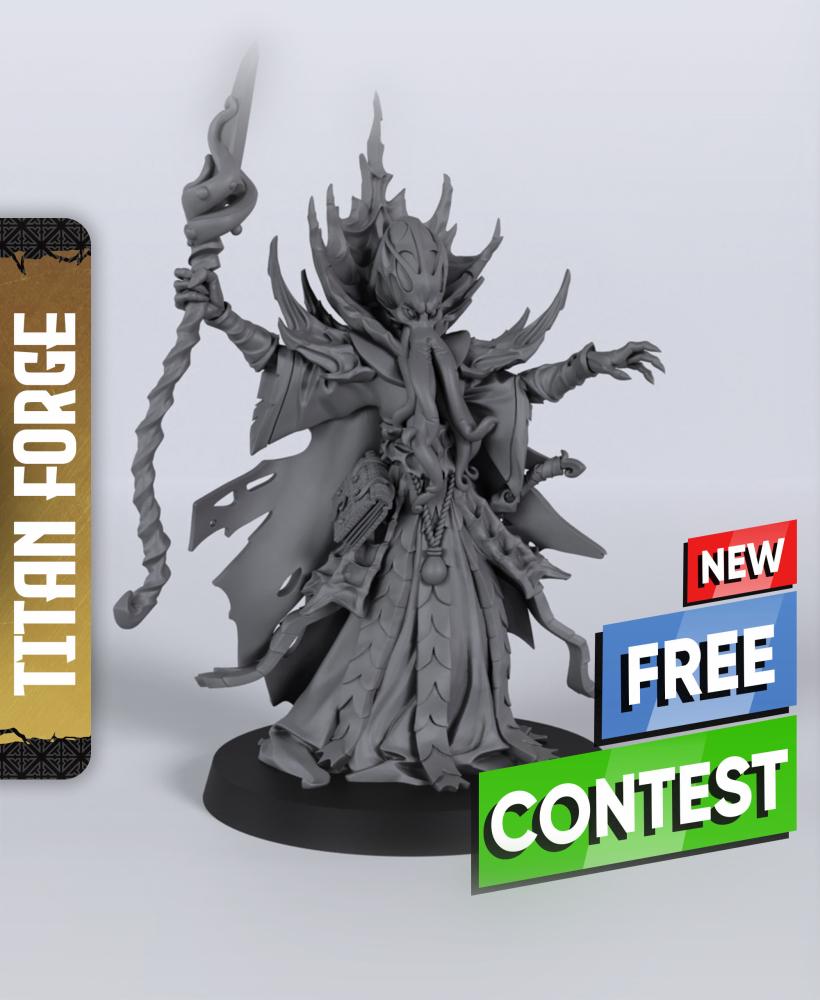 F Mindflayer Supreme - With Free Dragon Warhammer - 5e DnD Inspired for RPG and Wargamers 3d model