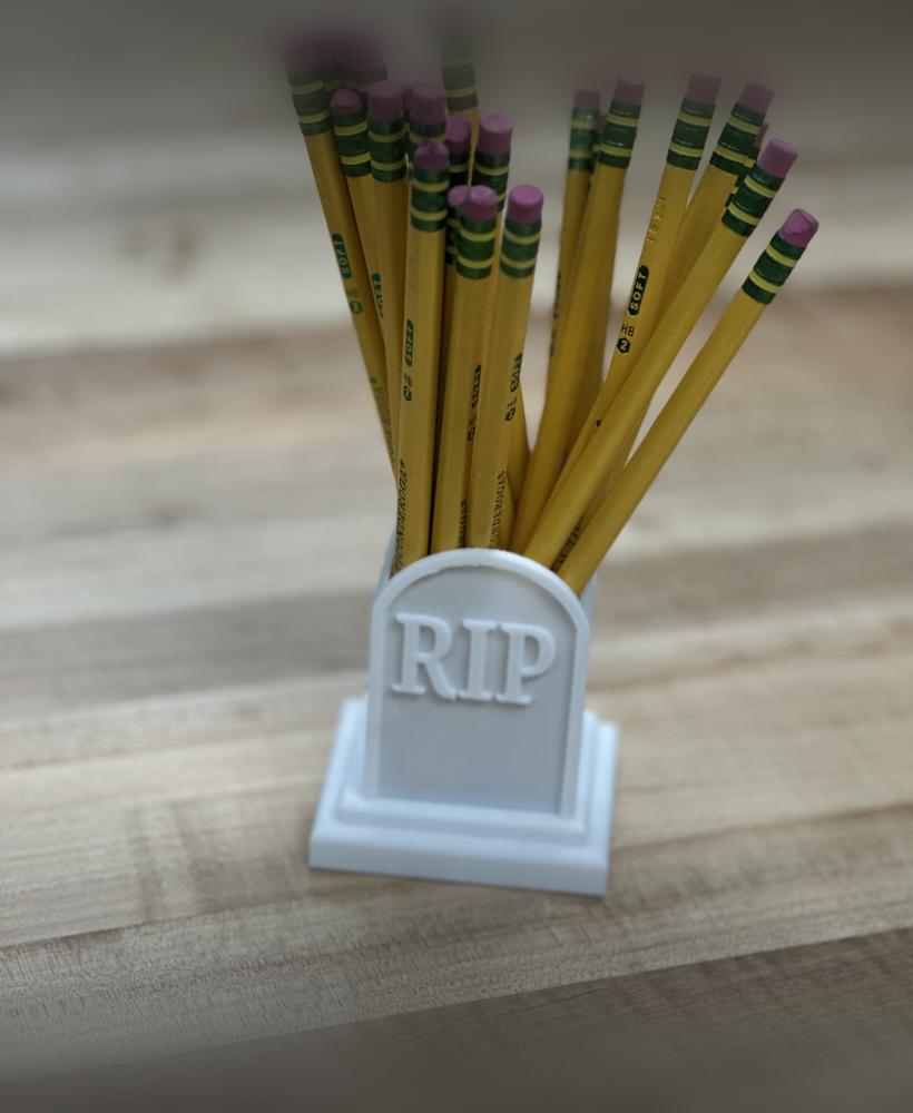 Gravestone Pencil Holder 3d model