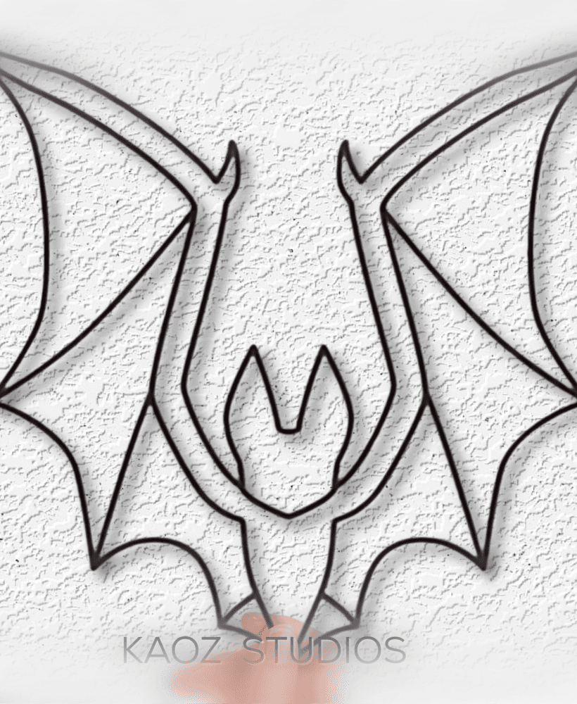 minimalist bat wall decor vampire bat art halloween decoration 3d model