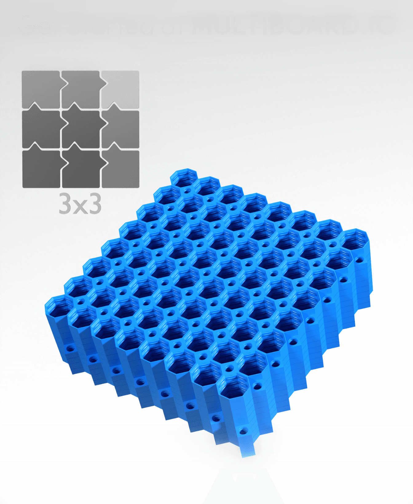 8x8 Tiles - 3x3 Board - Ironing Stack 3d model