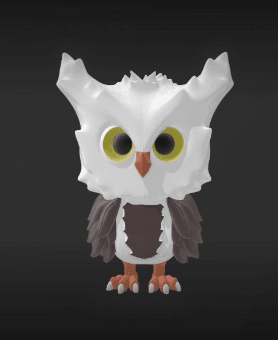 cute baby owl 3d model