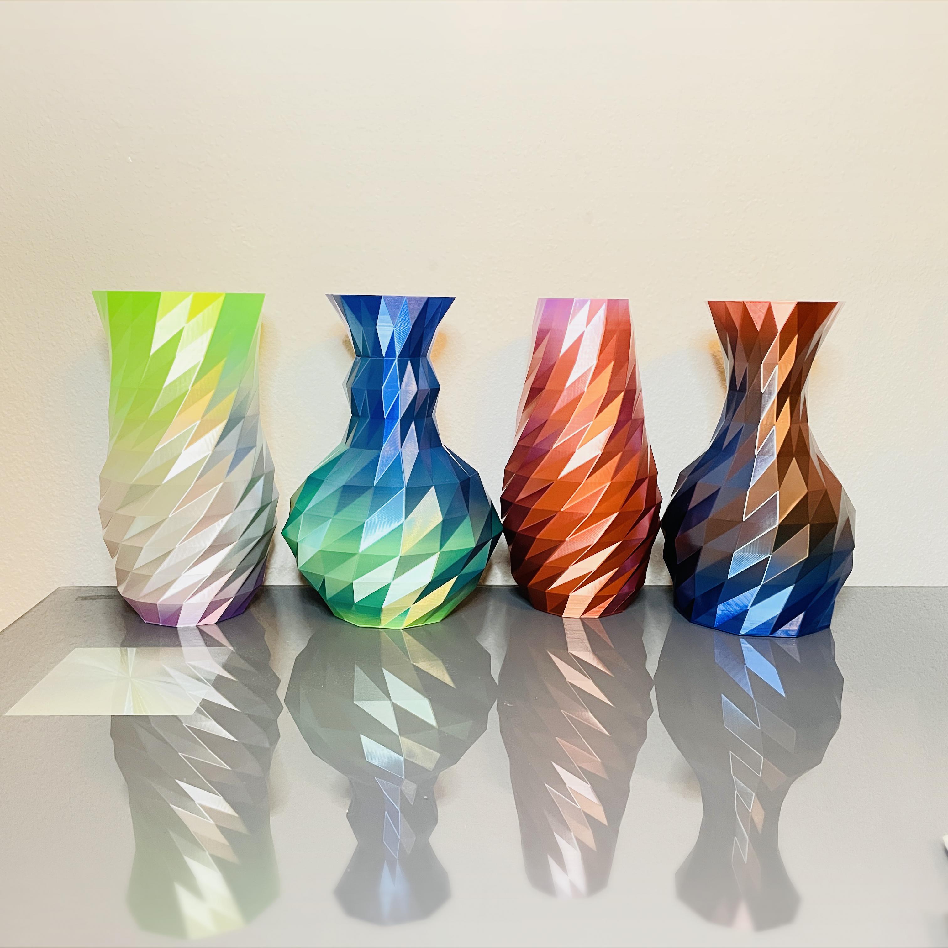 Low Poly Vase Set - 4 Designs 3d model