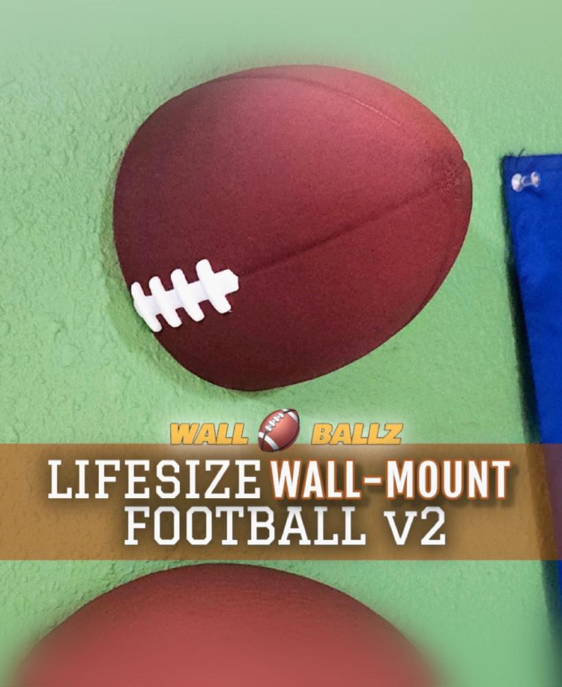 Lifesize Decorative American Football Half v2 :: 'Wall Ballz' Hanging Pop-Out 3D Art Collection 3d model