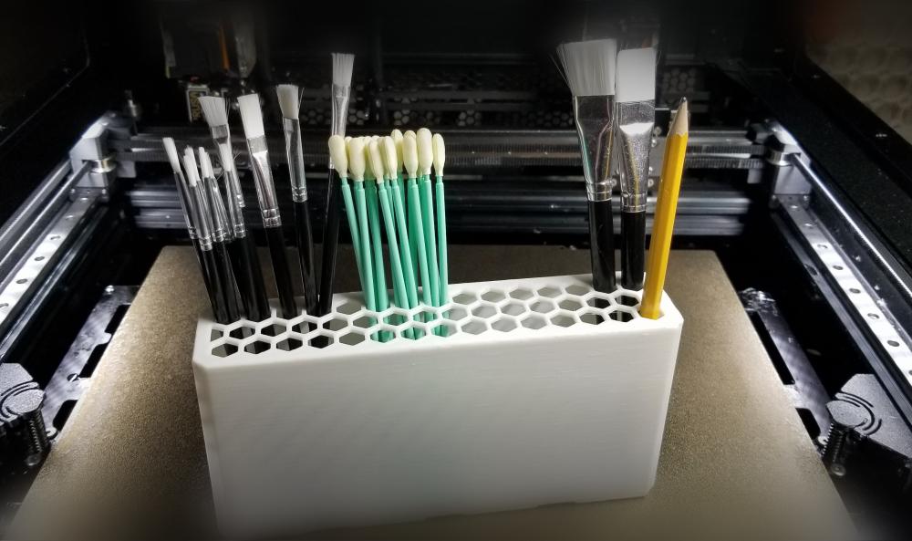 MultiBin Top: 4x1 High-Density Honeycomb Pen Holder 3d model