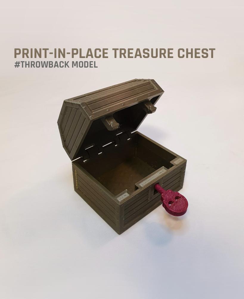 Print in Place Treasure Chest — #throwback 3d model