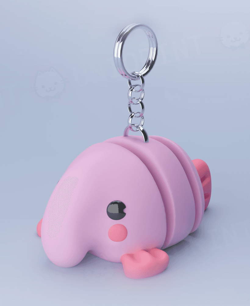 Flexi Blobfish Keychain 3d model