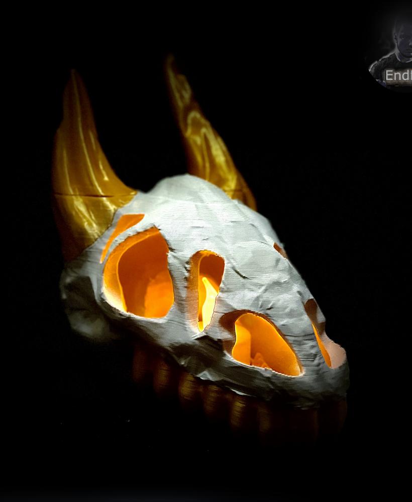 Dragonskull Tealight Holder - Print in Place - No Supports 3d model