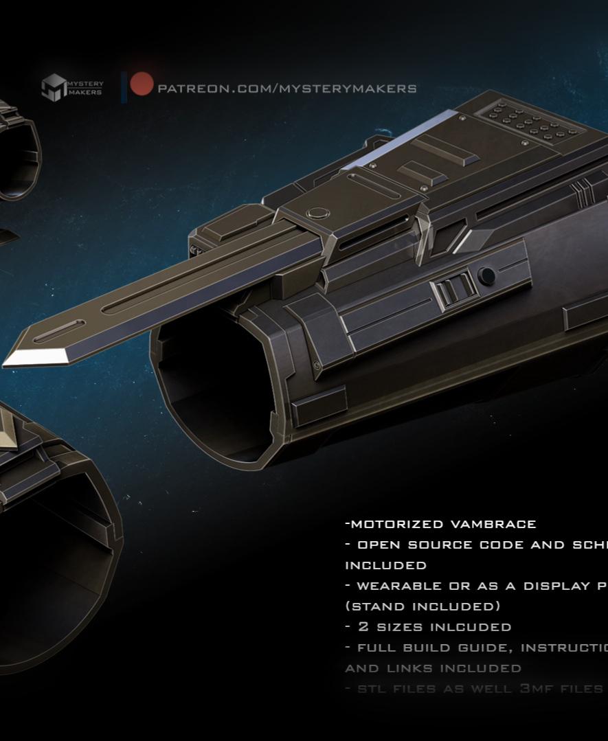 Motorized mandalorian right Vambrace by MysteryMakers 3d model