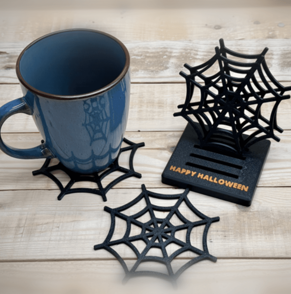 4 Cobweb coaster with stand 3d model