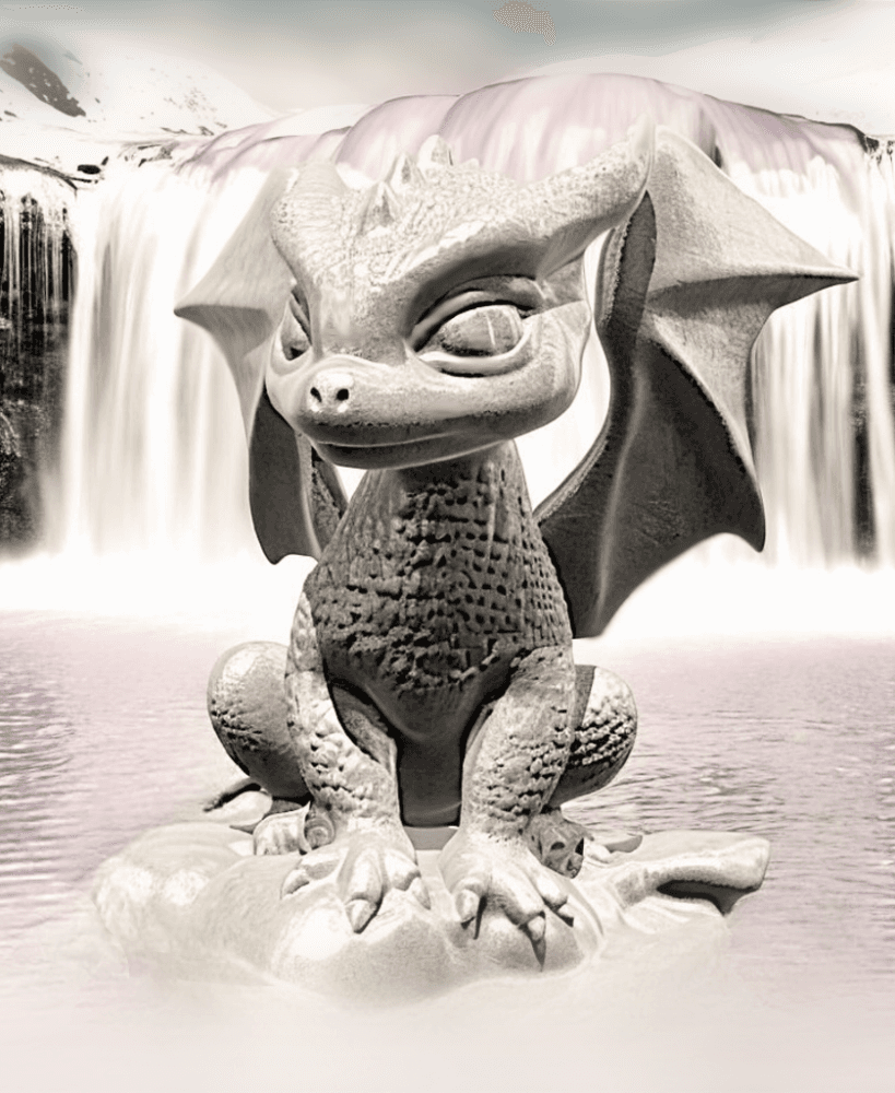 Baby Dragon Statue V2 3d model