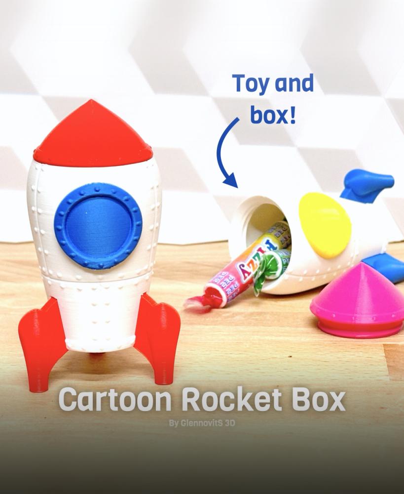 Cartoon Rocket Box (toy and box/giftbox) 3d model