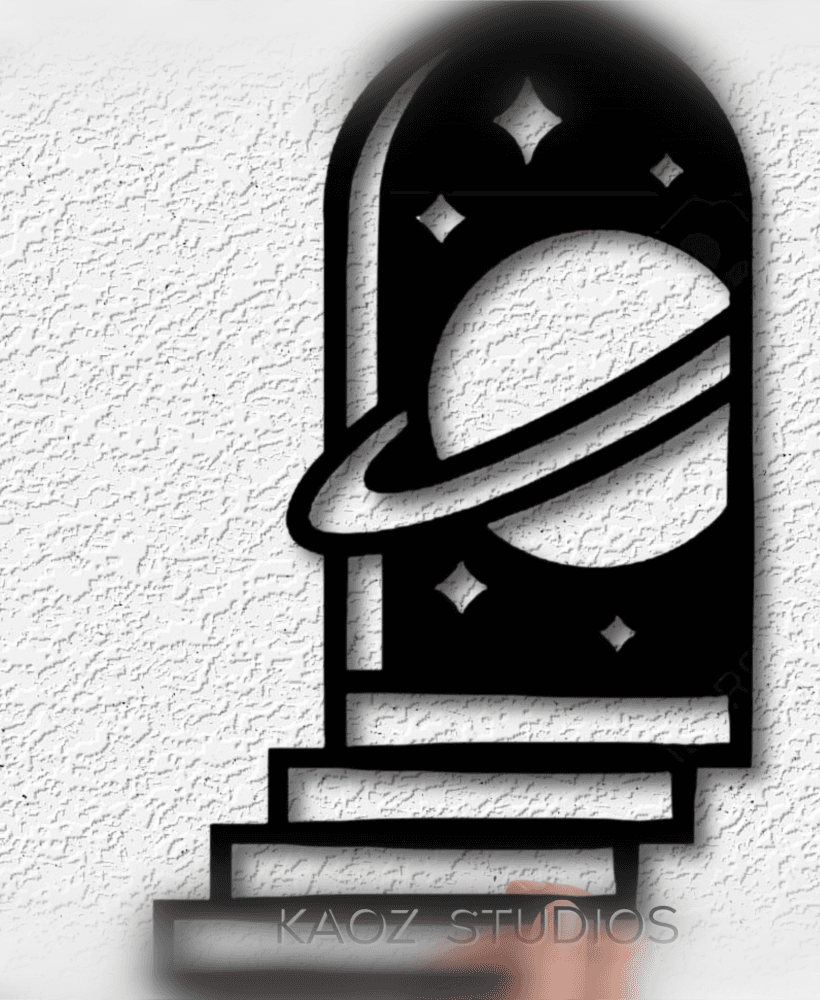 saturn wall art space decor 3d model