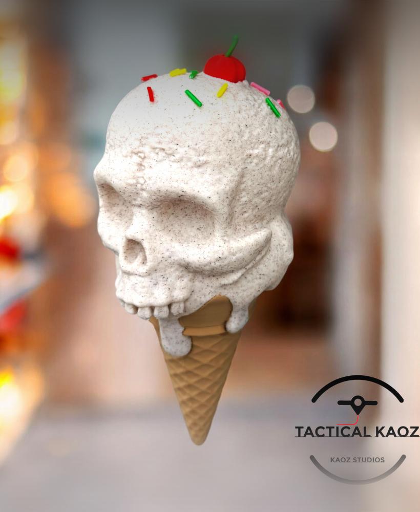 I Scream Skull Ice Cream Cone – Cosplay Prop / Fun Display 3d model