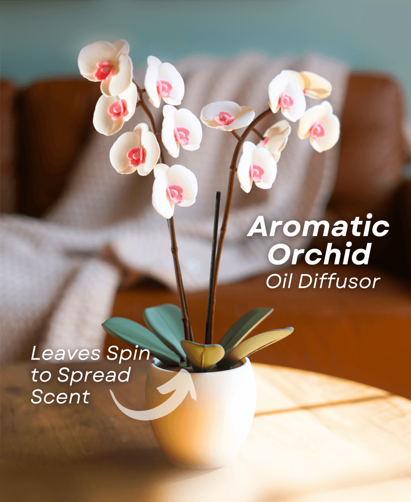 Aromatic Orchid - Oil Diffusor and Incense Holder - with Spinning Leaves 3d model