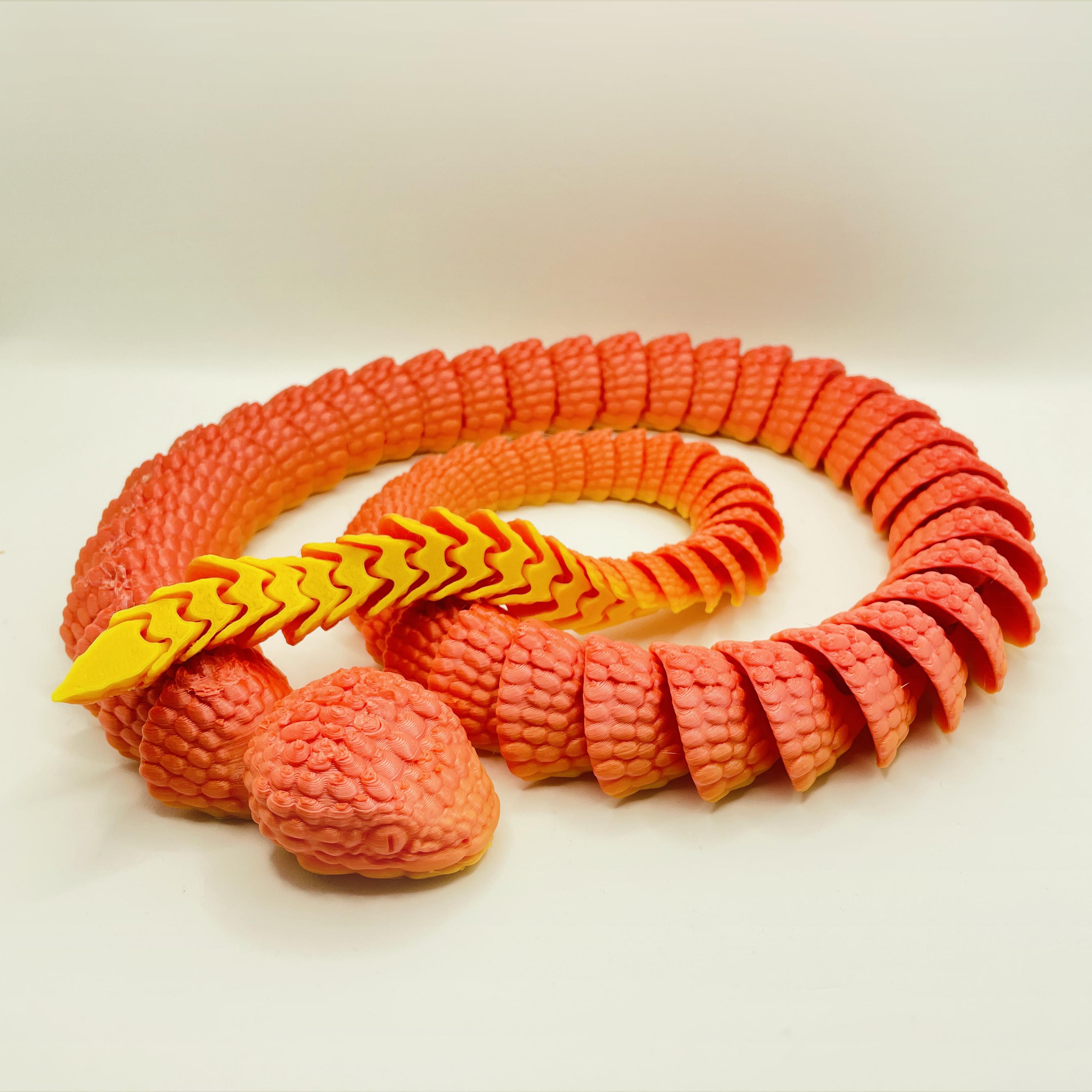 Giant Articulated Viper Snake 95cm / 37,4Inch - Flexi - Print in Place - No Supports 3d model