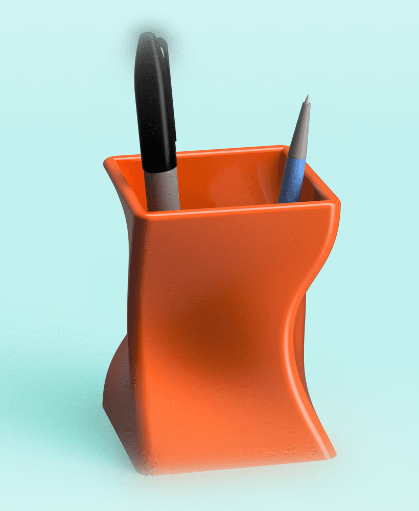 Organic Twist Pen Cup 3d model