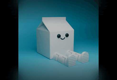 Milk Carton Buddy Articulated 3d model