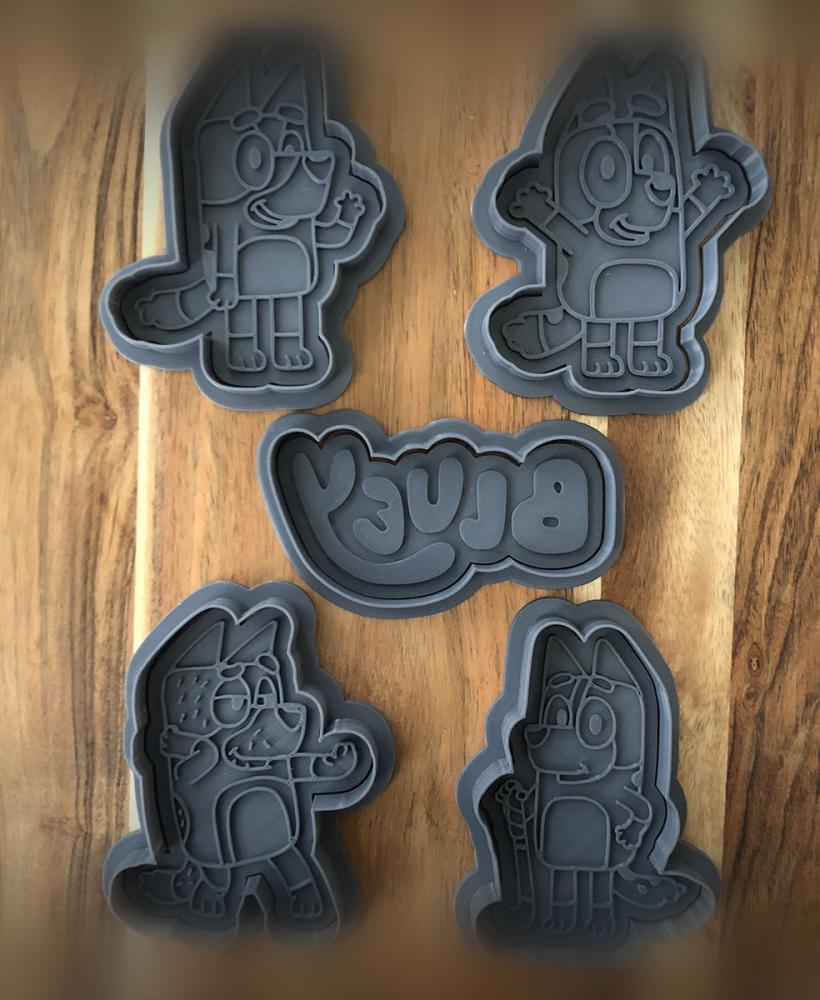 Bluey Bundle Cookie Cutters and Stamps 3d model