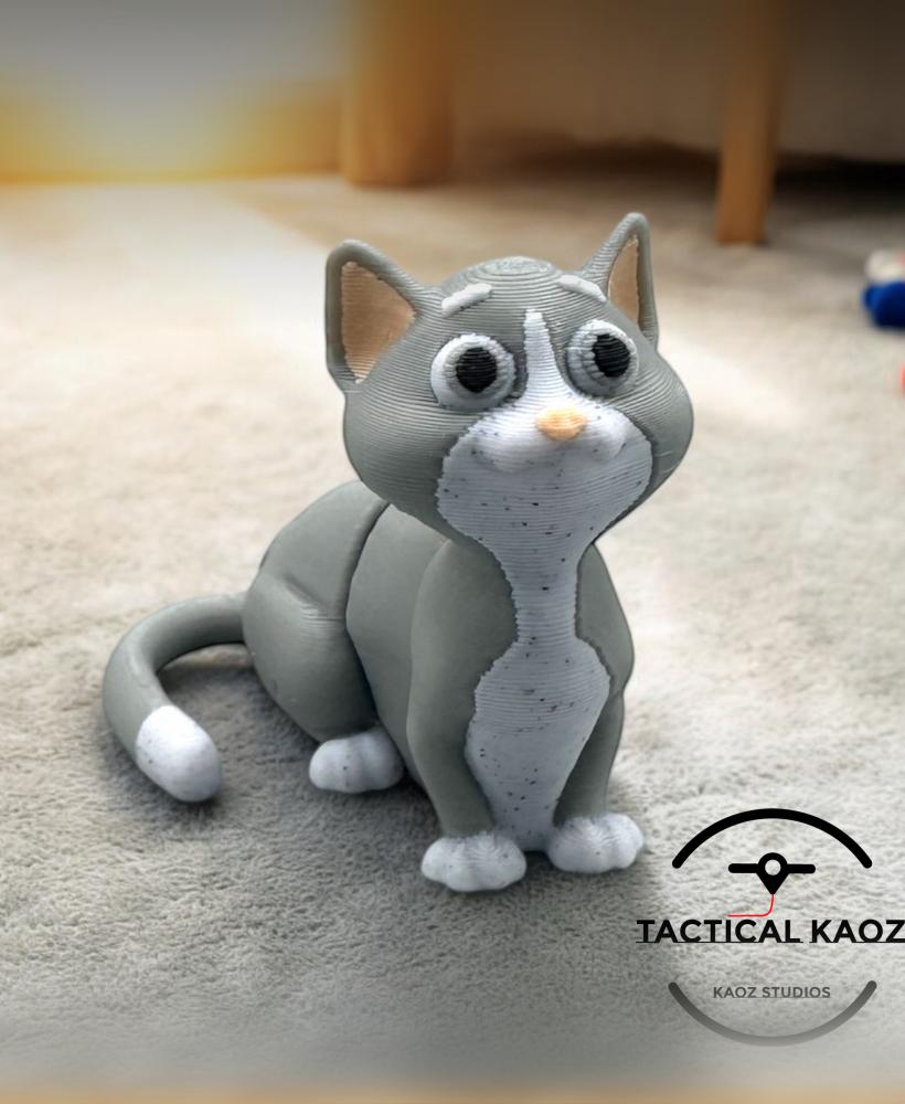 Cuddles the Cat - Articulating Flexy Print In Place 3d model