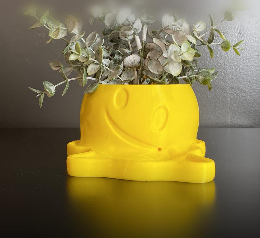 Melting Smiley Face Emoji Planter 3d model