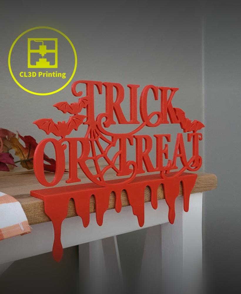 Trick or Treat Bloody Shelf Sign 3d model