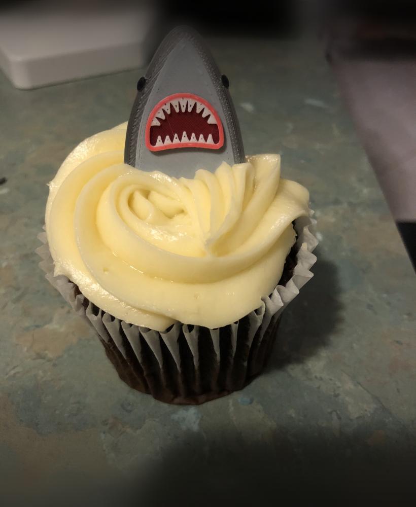 shark cupcake topper 3d model