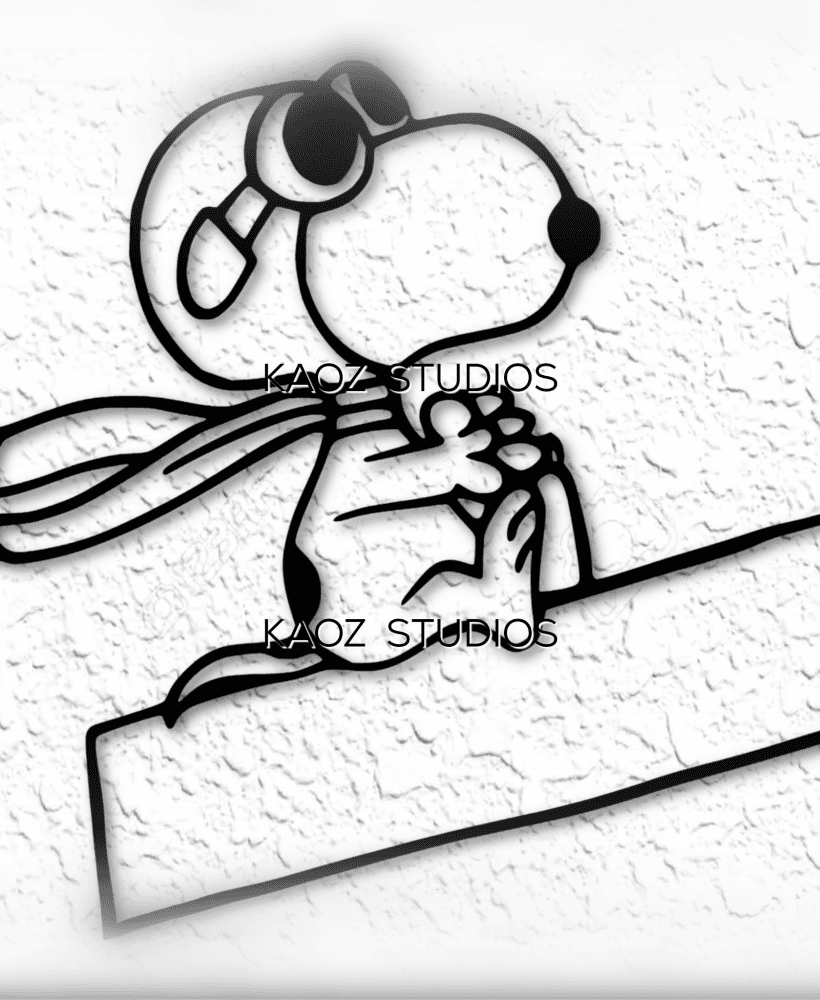 snoopy red baron wall art Peanuts decor Charlie Brown Fanart 3d model