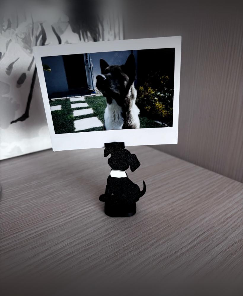 Dog shaped instant photos frame holder 3d model