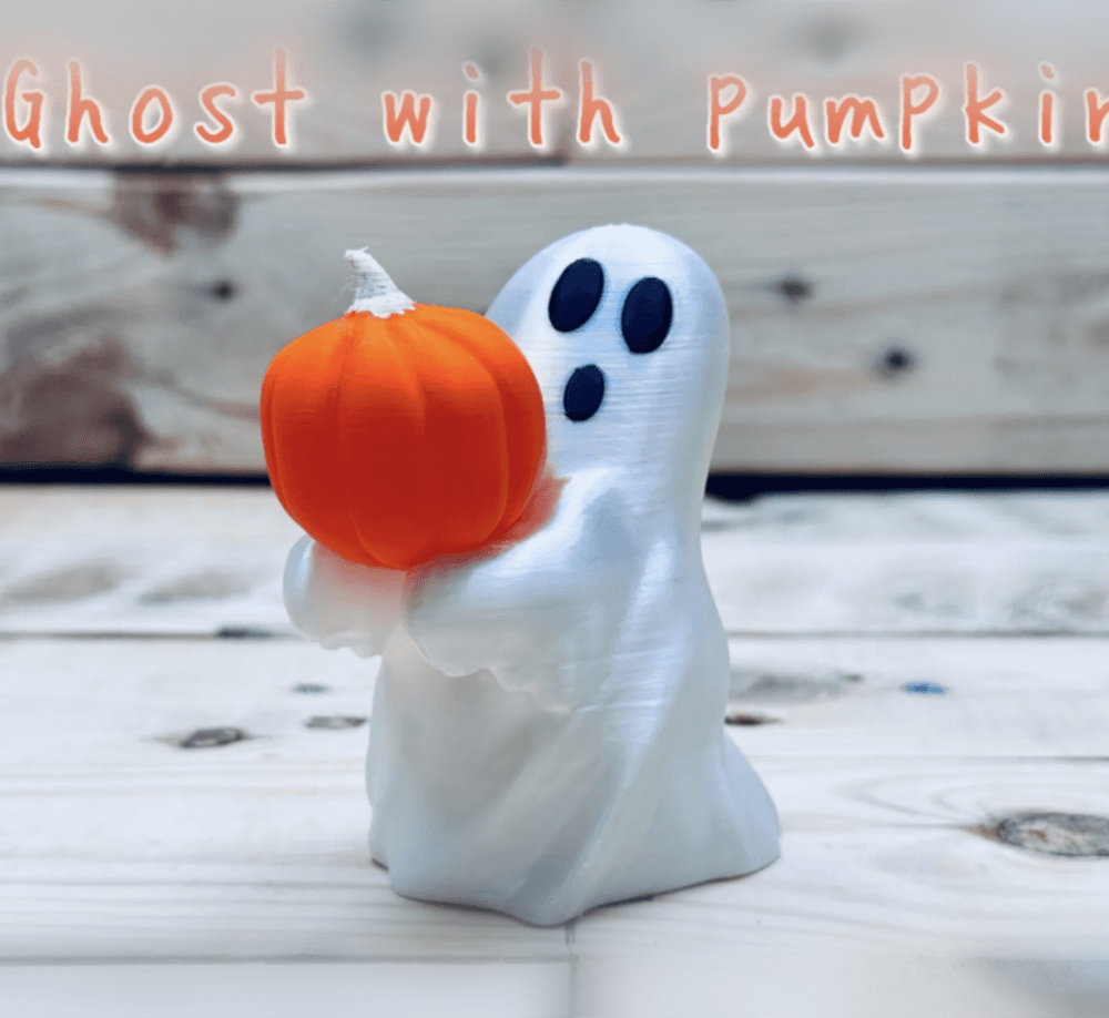 Ghost holding pumpkin 3d model