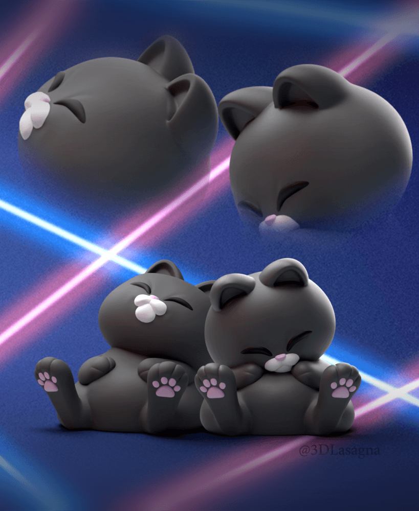 3DL Sleeping Cats 3d model