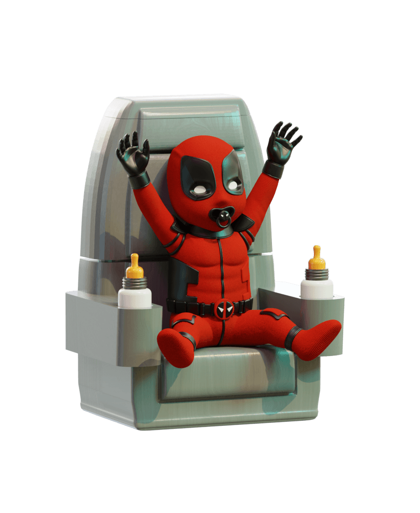 Baby Deadpool Popcorn Bucket 3d model