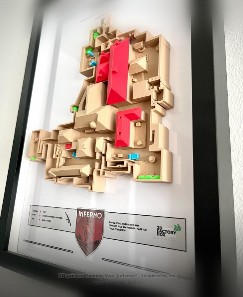 3D Printed Gaming Map - Inspired by "Inferno from Counter Strike" 3d model