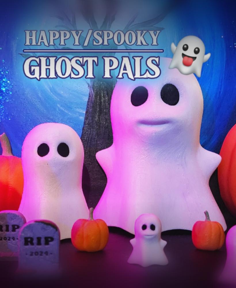 Happy / Spooky Ghost Pals Decorative 3D Wall Art Set :: SEASONAL [ Halloween 2024 ] 3d model