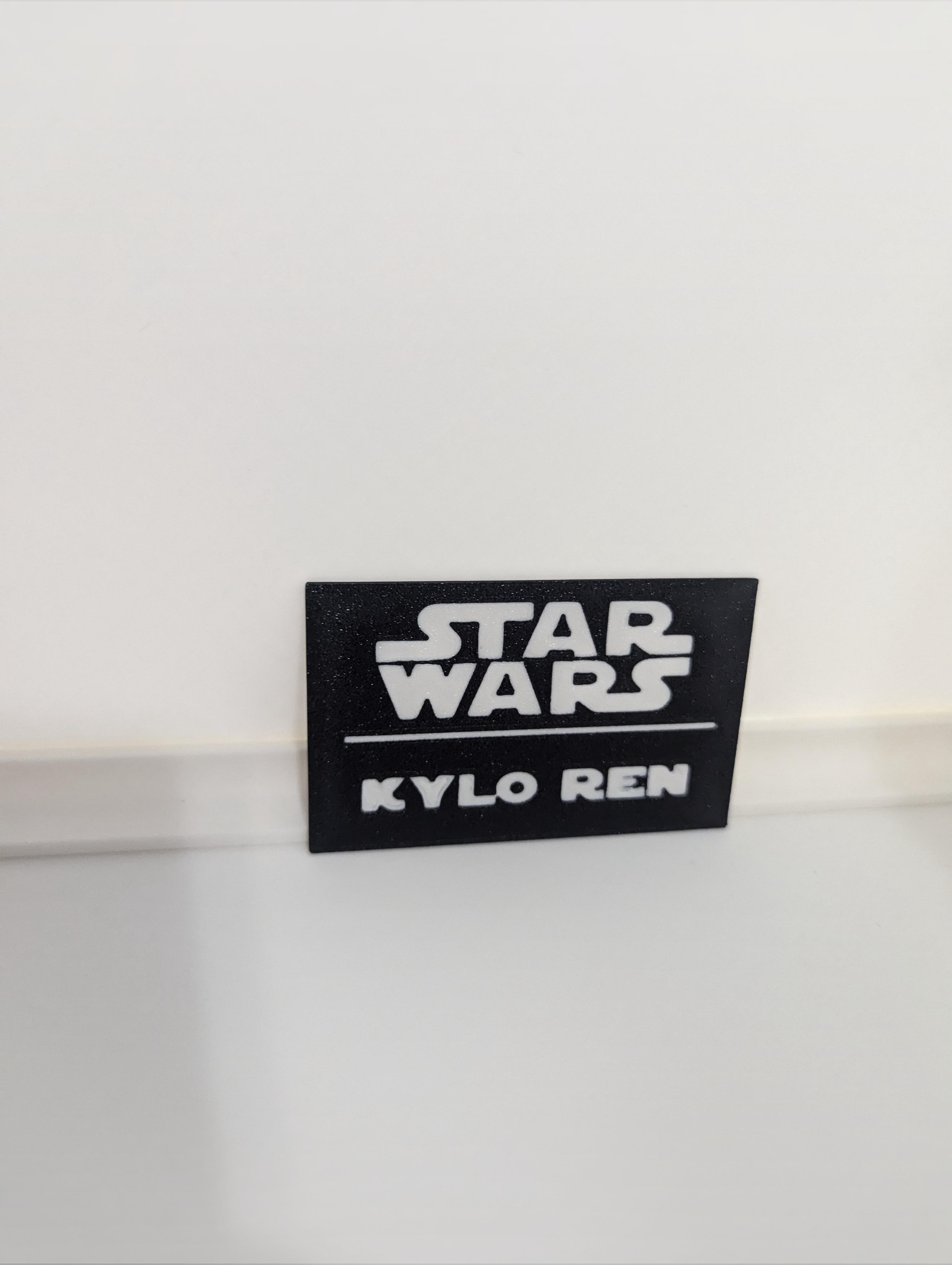 Kylo Ren Multicolor Nameplates 3d model