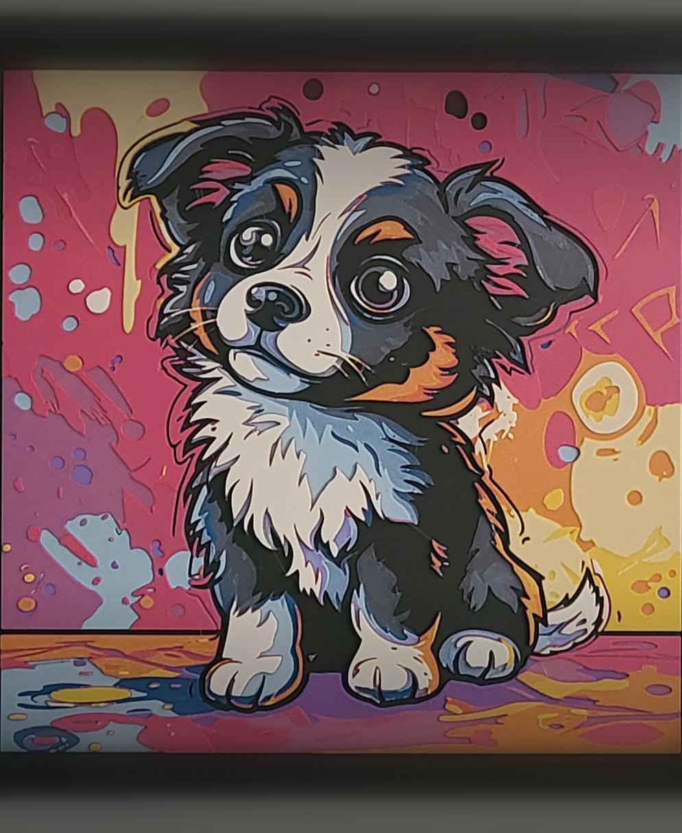 Australian Shepherd Puppy - Filament Painting  3d model