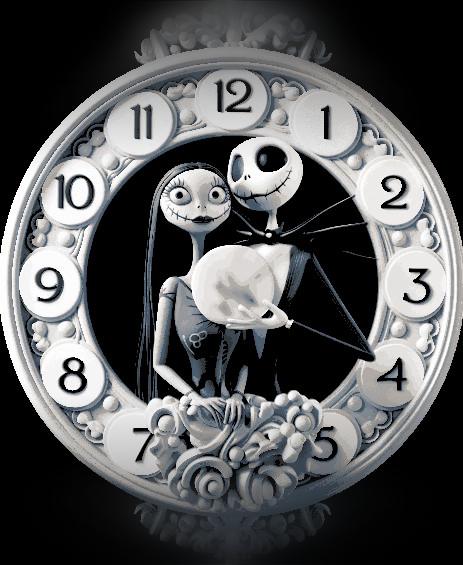 Jack and Sally from Nightmare Before Christmas - Fanart Clockface 3d model