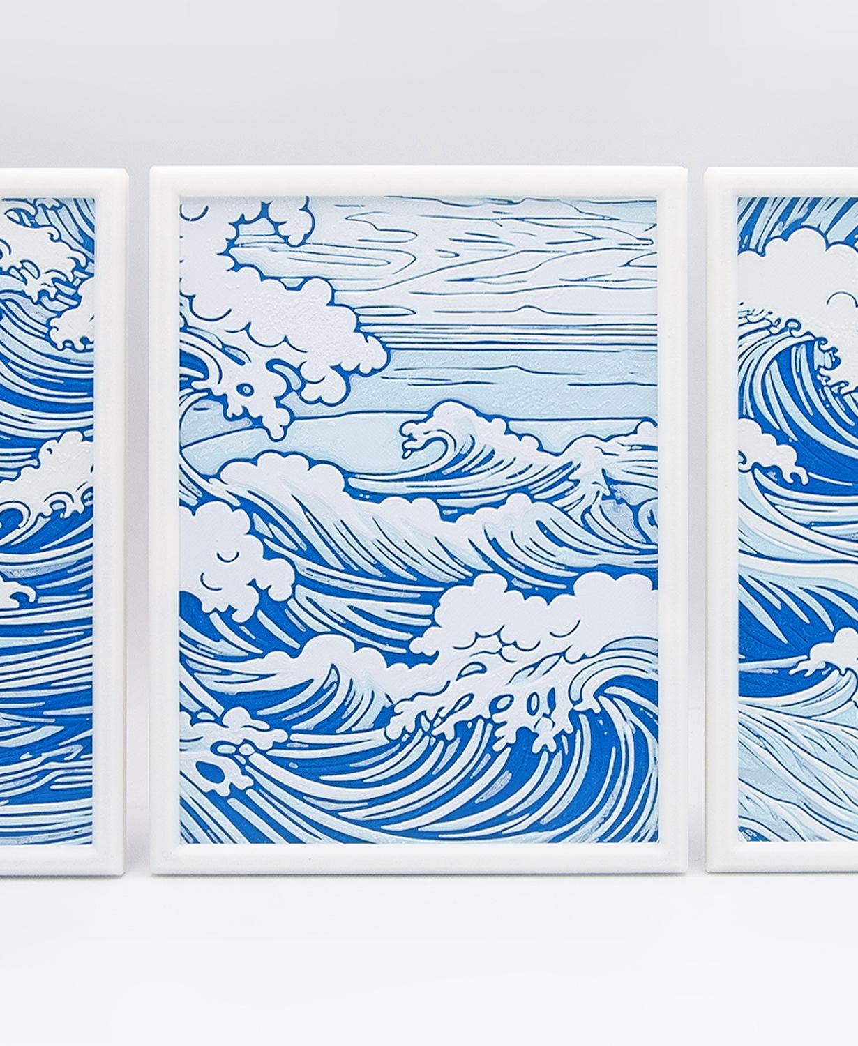 Wave Wall Art Frames 3d model