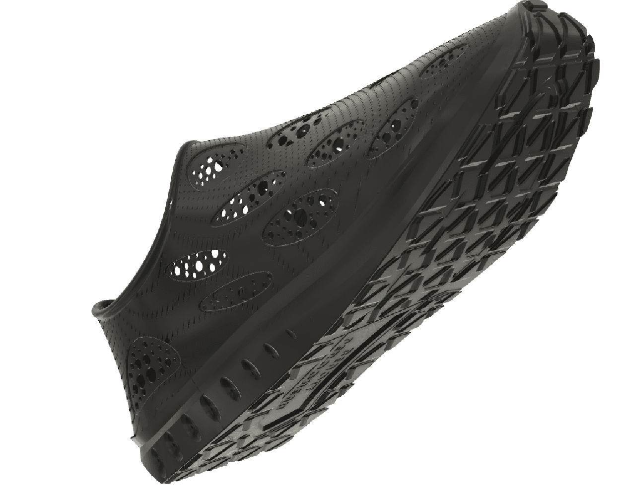 Cad model of the 3d printed agua shoes