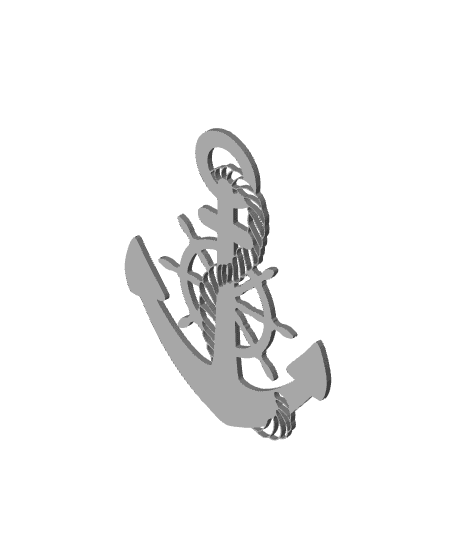 anchor wall art nautical wall decor ocean beach house decoration boat ship 3d model