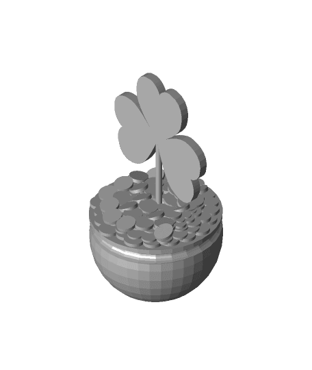 Gold Kettle and Clover 3d model