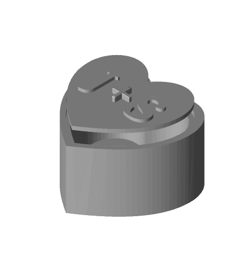 Initials Simple Heart Box with Lid Remix "J+S" 3d model