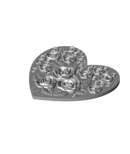 Rose Heart Box with Lid 3d model