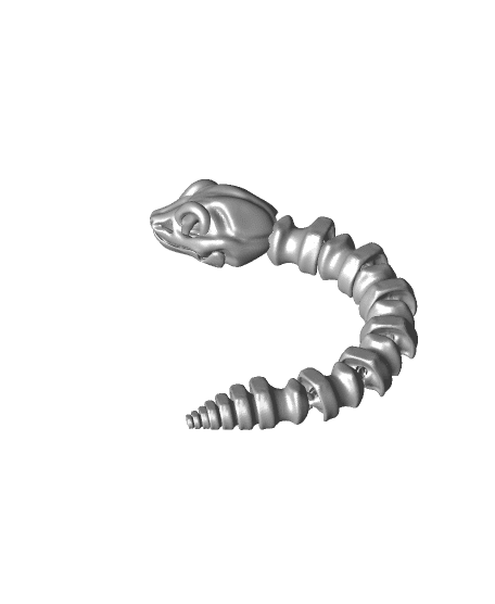 Round-Eyed Bone Snake (Loose) - Articulated Snap-Flex Fidget 3d model