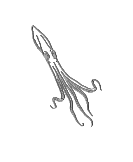 squid wall art ocean life decor for beach house 3d model