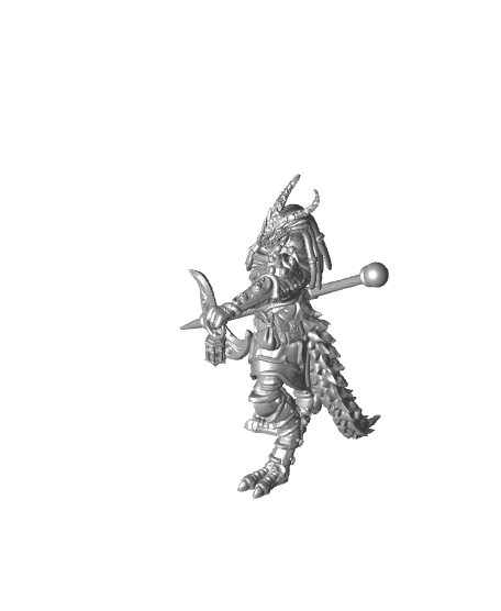 Dragonborn Guard - 3 Models -  PRESUPPORTED - Illustrated and Stats - 32mm scale 3d model