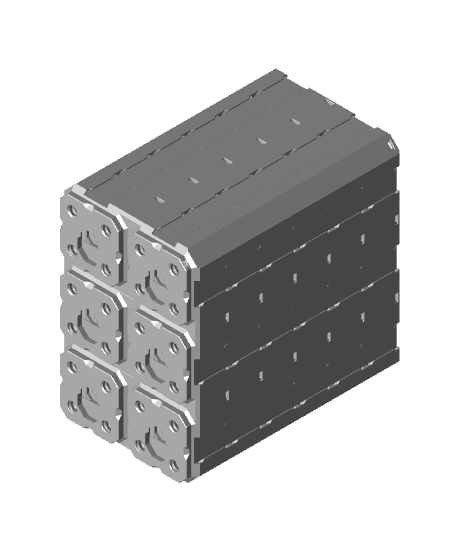 2x3x3 - Full Multipoint Rail - Multibin Shell 3d model