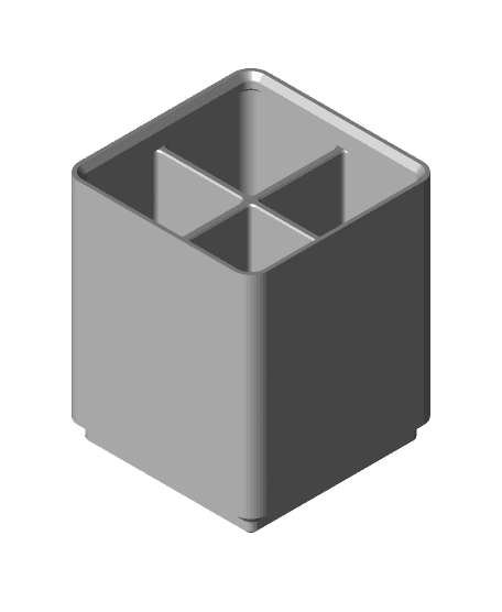 Gridfinity Basic Bin 4 sections 3d model